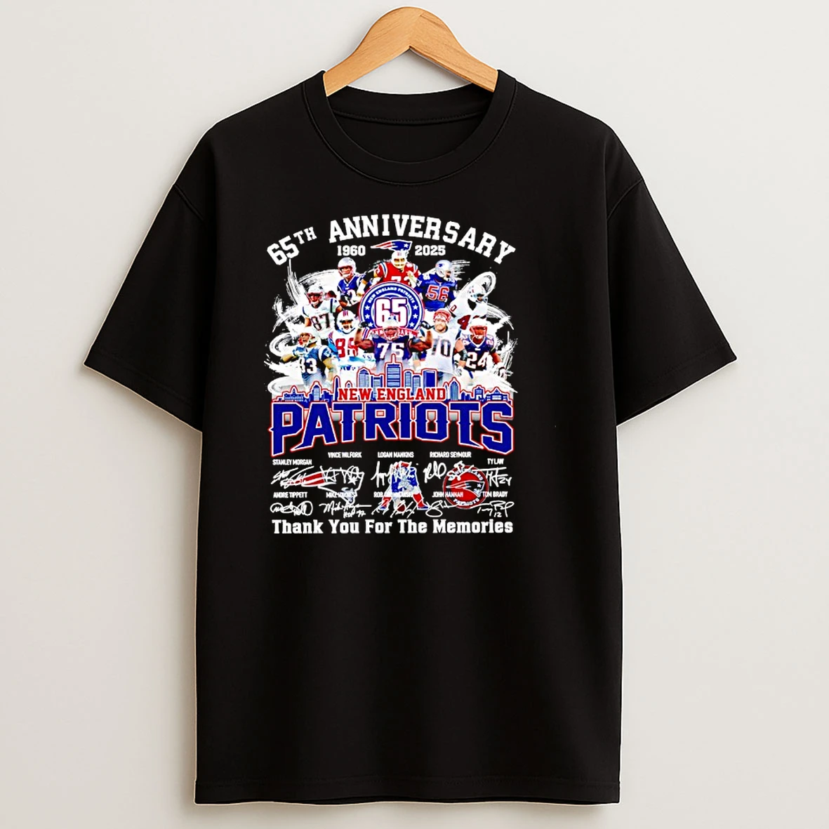 New England Patriots 65th Anniversary 1960 2025 Thank You For The Memories Shirts