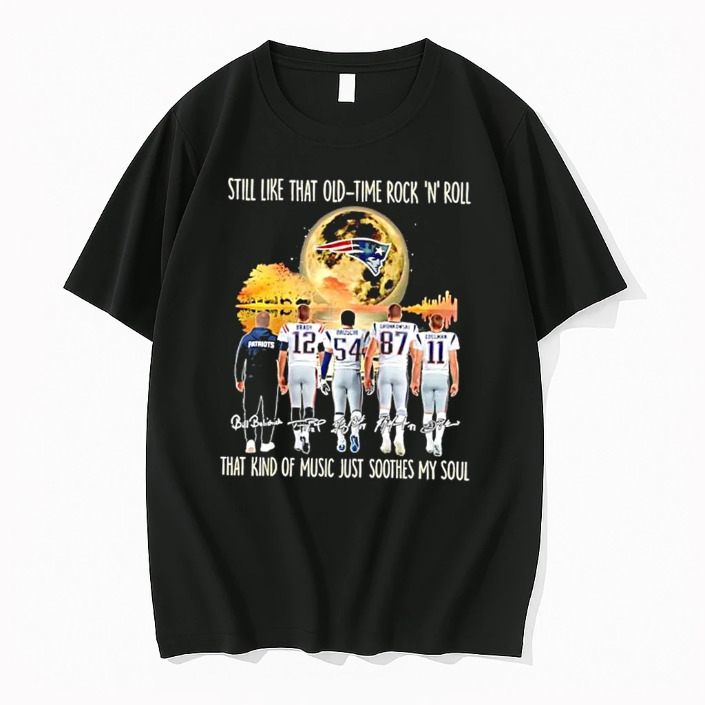 New England Patriots Brady And Legends Still Like That Old Tome Rock N Roll That Kind Of Music Just Soothes My Soul Shirts