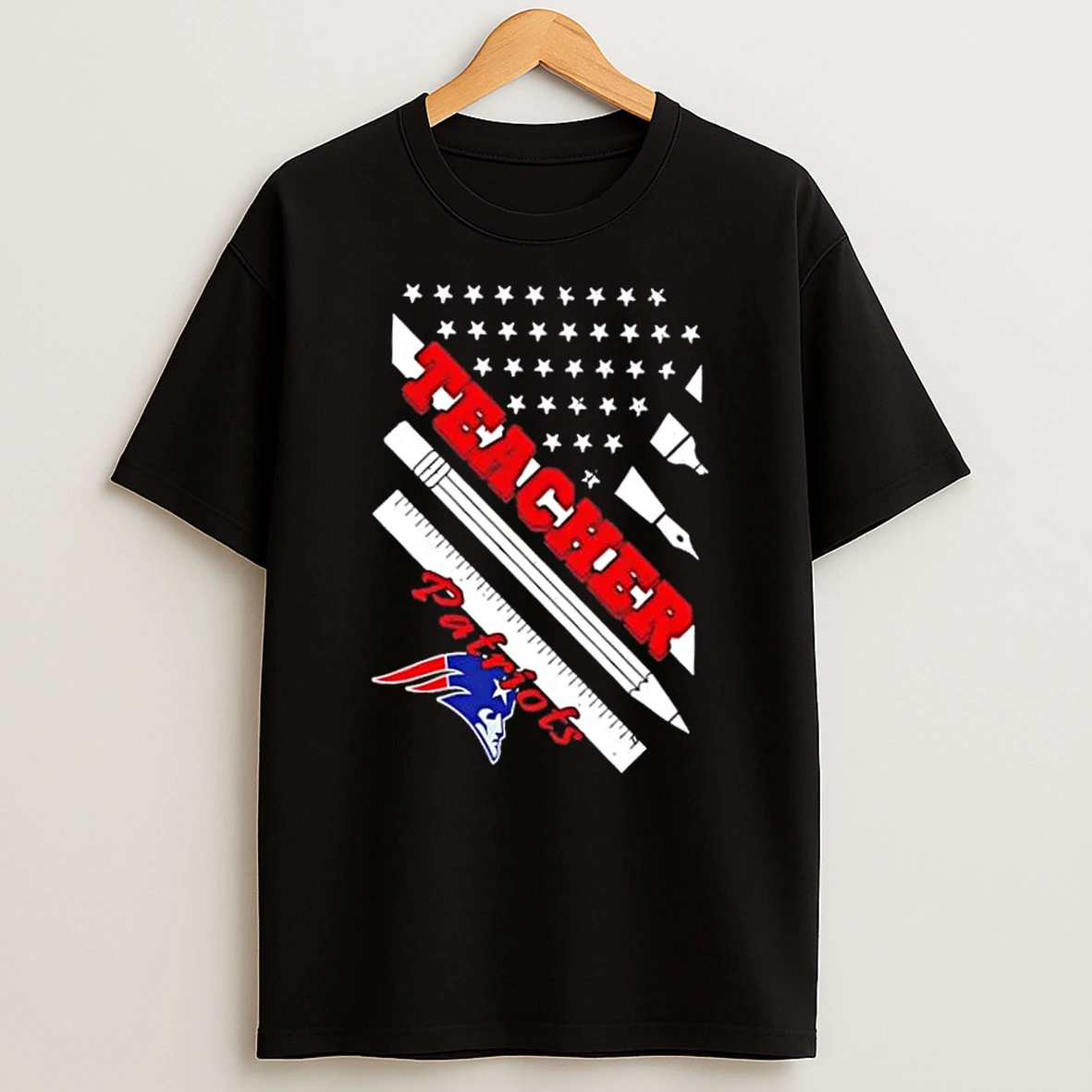 New England Patriots Football X Teacher American Flag Shirts