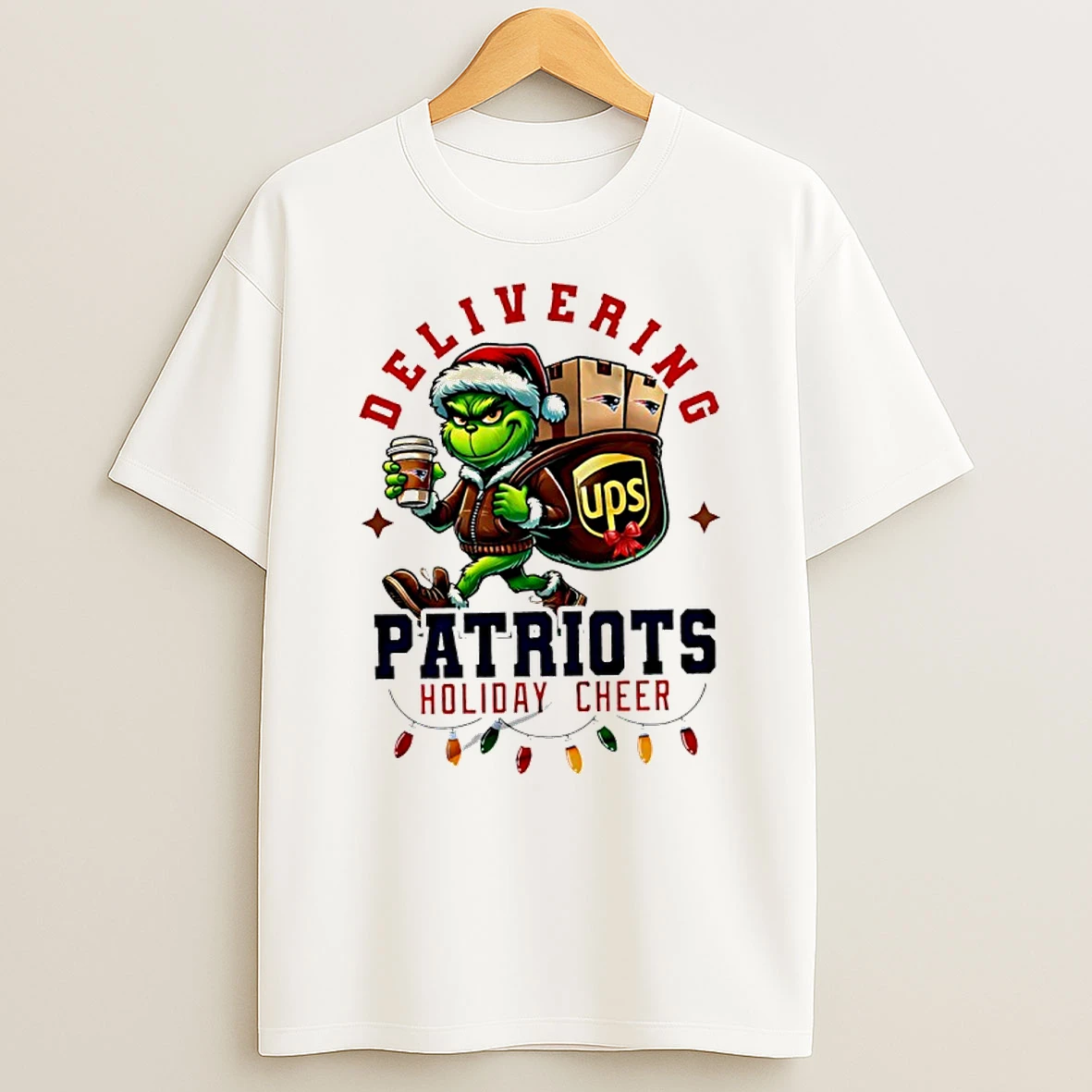 New England Patriots Grinch Delivering Ups Holiday Cheer Christmas Shirts