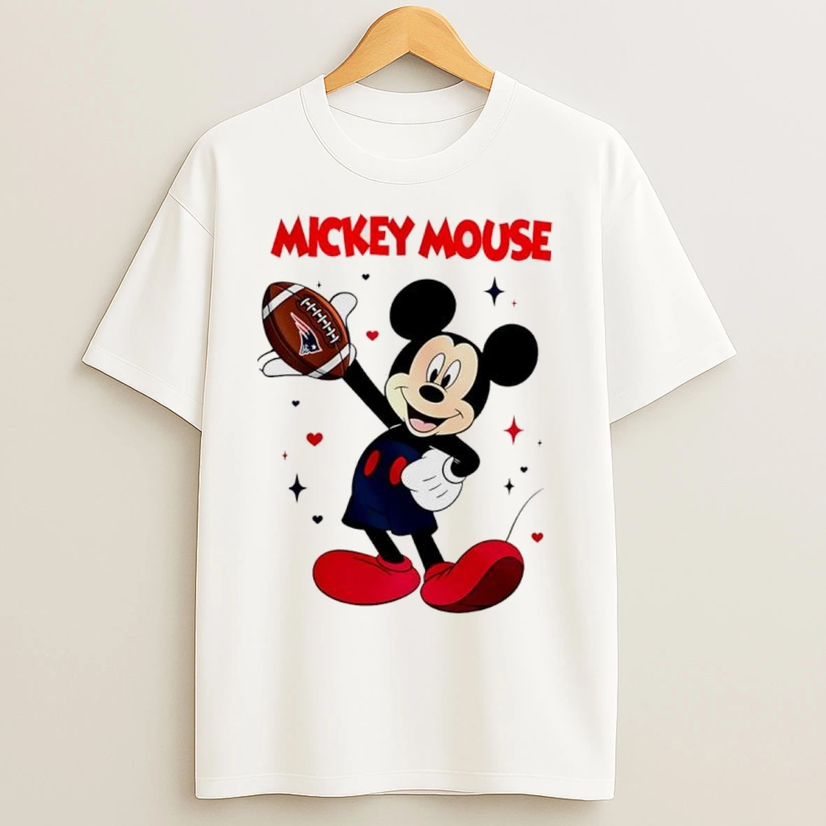 New England Patriots Mickey Mouse Player 2025 T Shirts