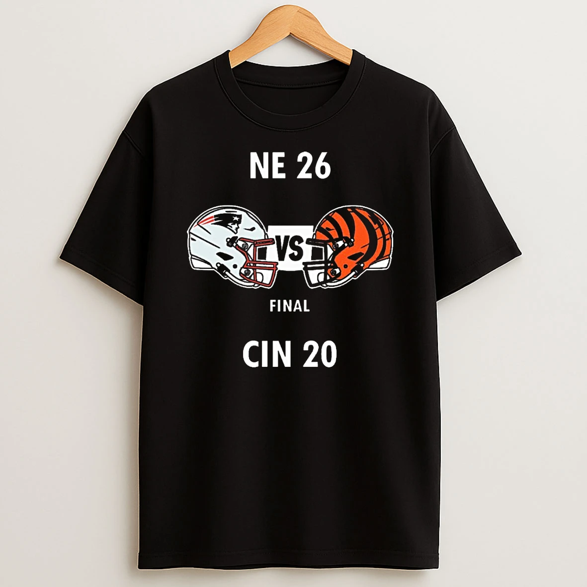 New England Patriots Vs Cincinnati Bengals Final Score 26 20 Nfl Week 12 November 23 2025 Shirts