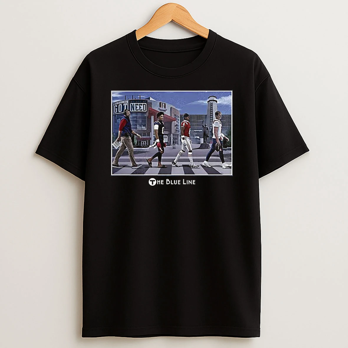 New England Patriots Football Blue Line 2026 Walk Across The Crosswalk Shirts