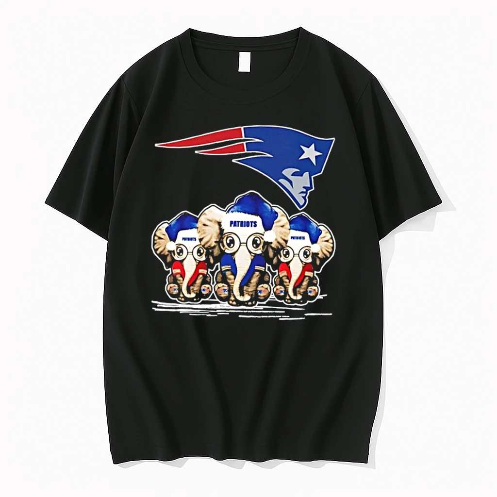 New England Patriots X Elephants Santa Hat Merry Christmas Shirts