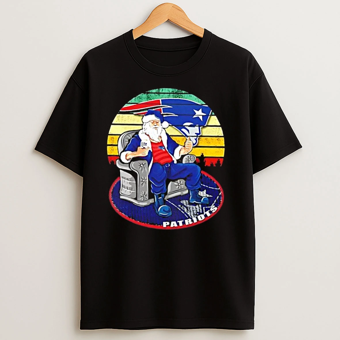 New England Patriots X Santa Claus Christmas Vintage T Shirts