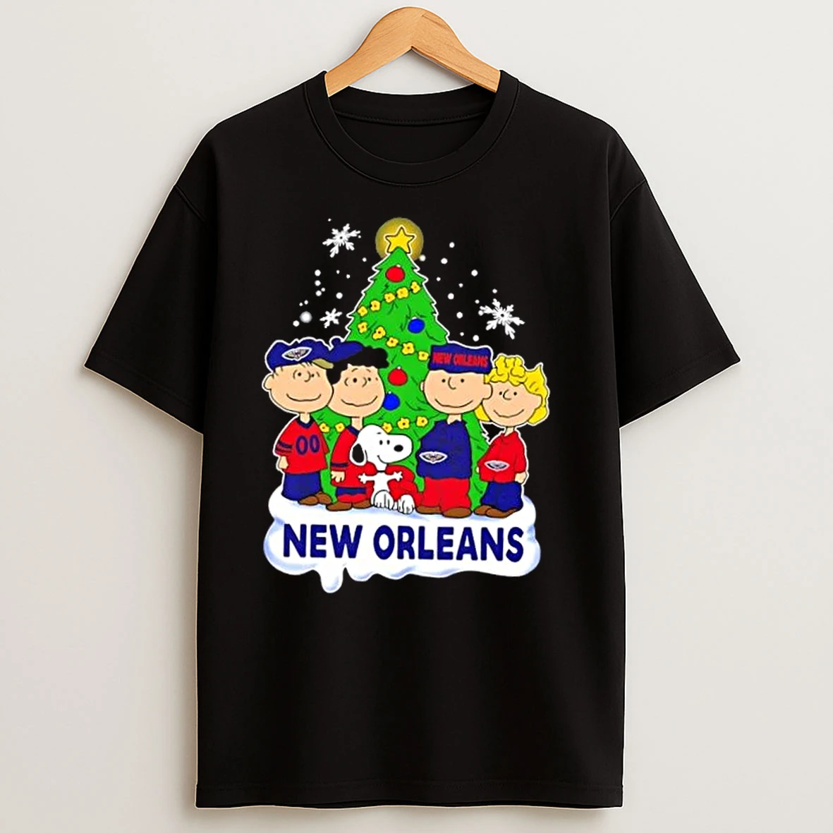 New Orleans Pelicans X Peanuts Snoopy And Friends Christmas Tree T Shirts