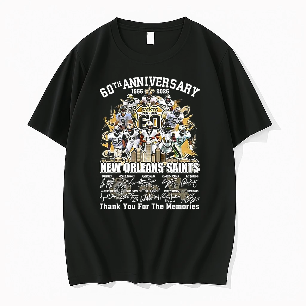 New Orleans Saints Football 60th Anniversary 1966 2026 Thank You For The Memories Shirts