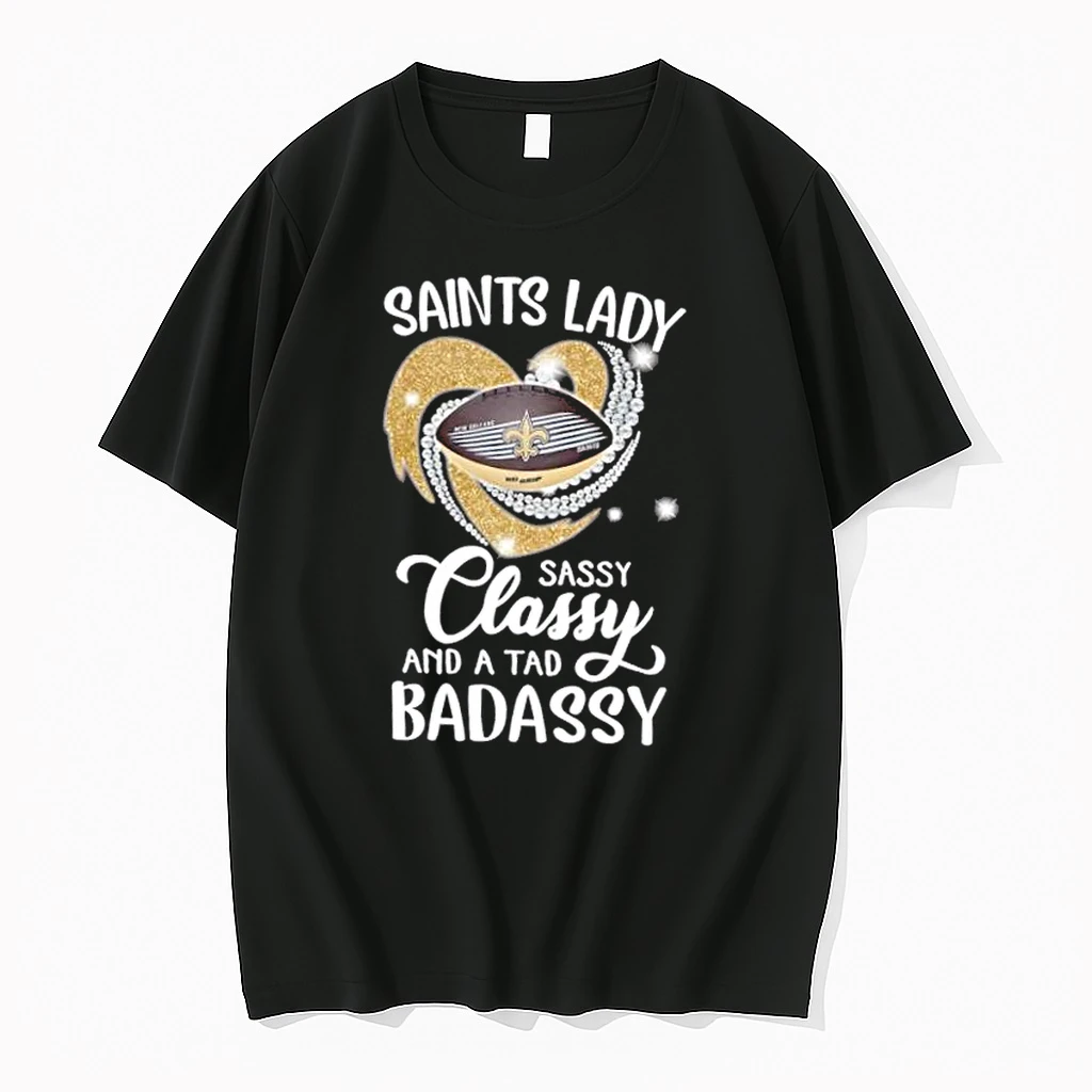 New Orleans Saints Lady Sassy Classy And A Tad Badassy Diamond Heart Shirts