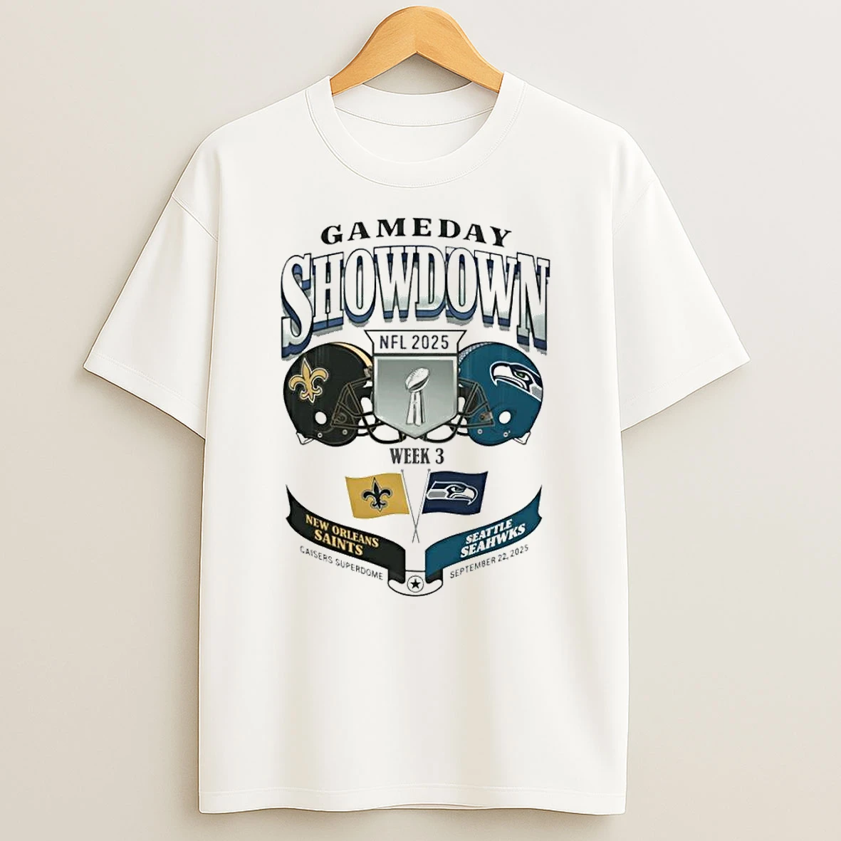 New Orleans Saints Vs Seattle Seahawks 2025 Nfl Gameday Showdown Week Matchup 3 Shirts