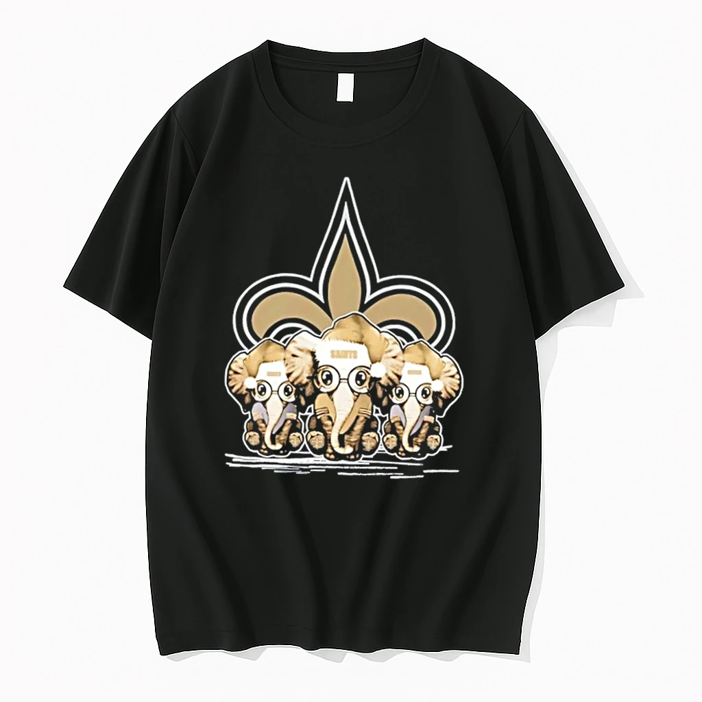 New Orleans Saints X Elephants Santa Hat Merry Christmas Shirts