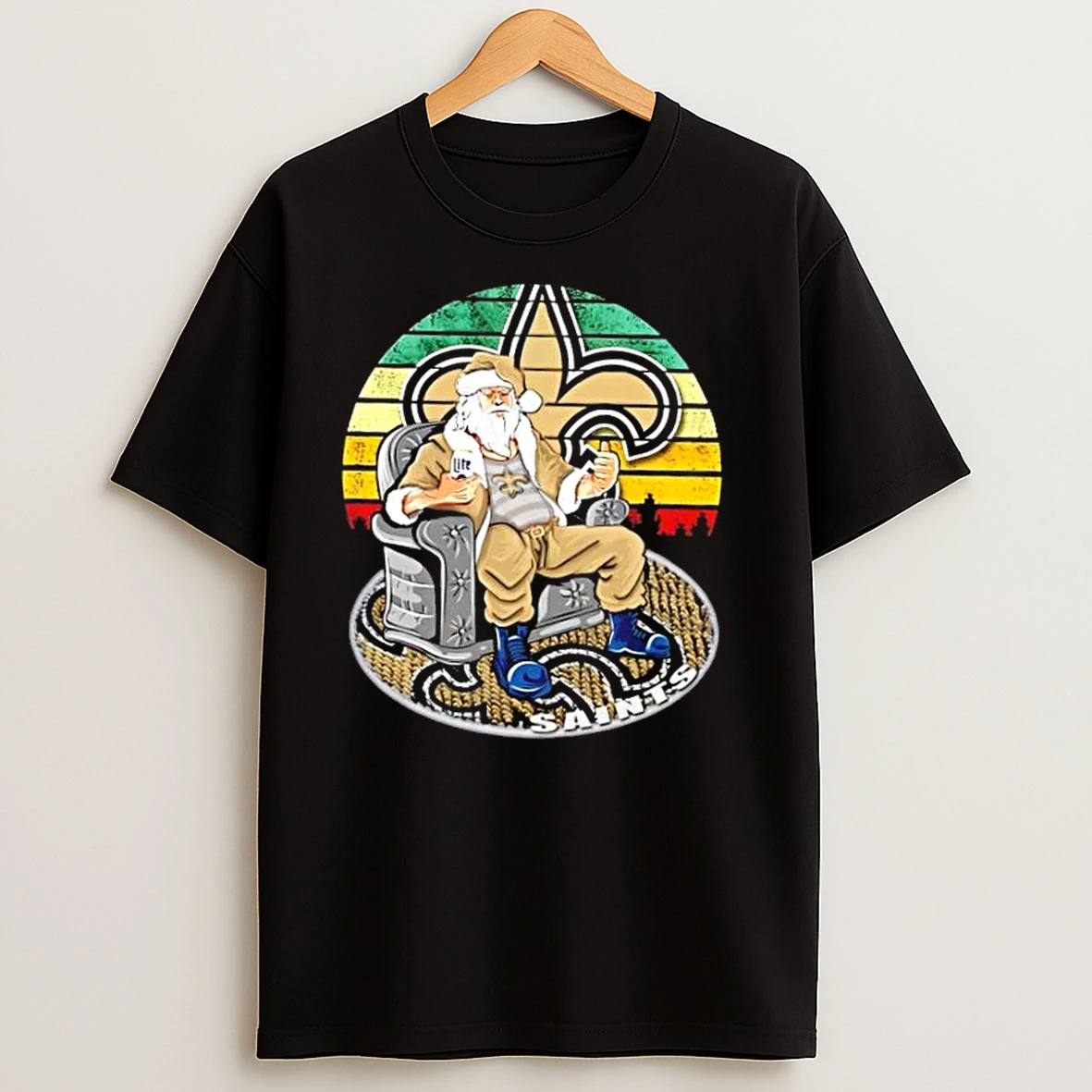 New Orleans Saints X Santa Claus Christmas Vintage T Shirts