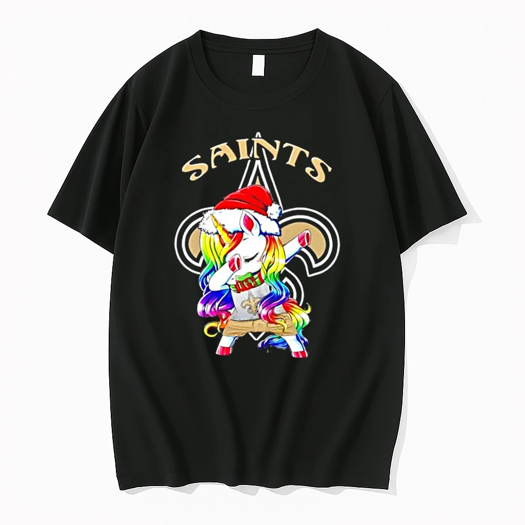 New Orleans Saints X Unicorn Santa Hat Dabbing Merry Christmas Shirts