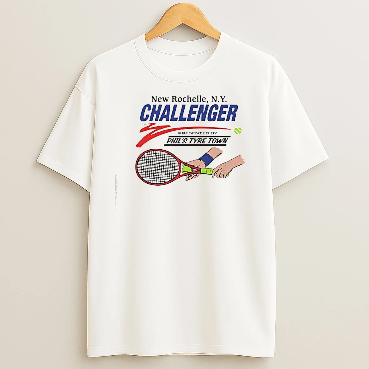 New Rochelle N Y Challenger Racket Phils Tyre Town T Shirts