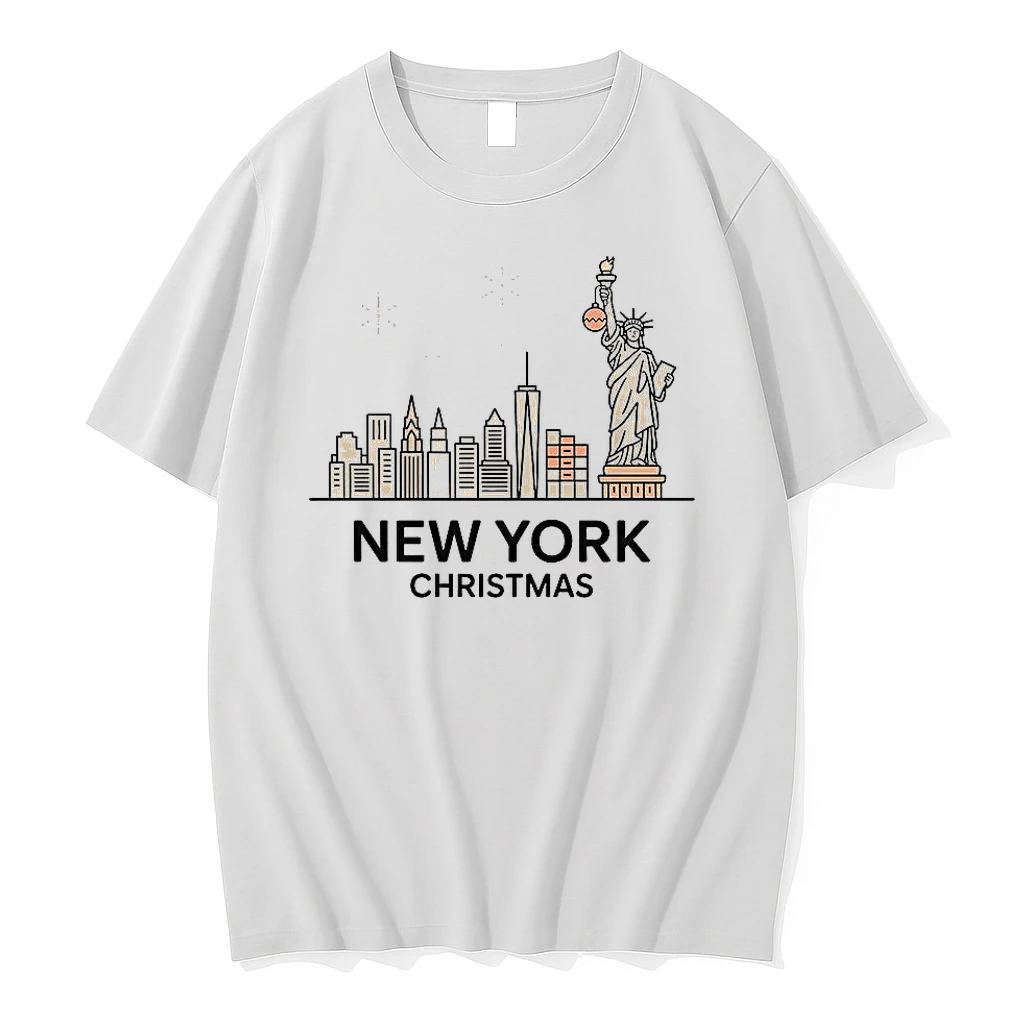 New York City Statue Of Liberty Skyline Snowflakes Christmas Shirts