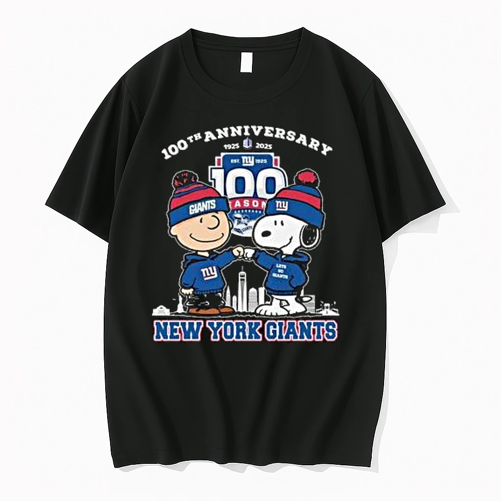 New York Giants 100th Anniversary 1925 2025 Snoopy Character Christmas Shirts