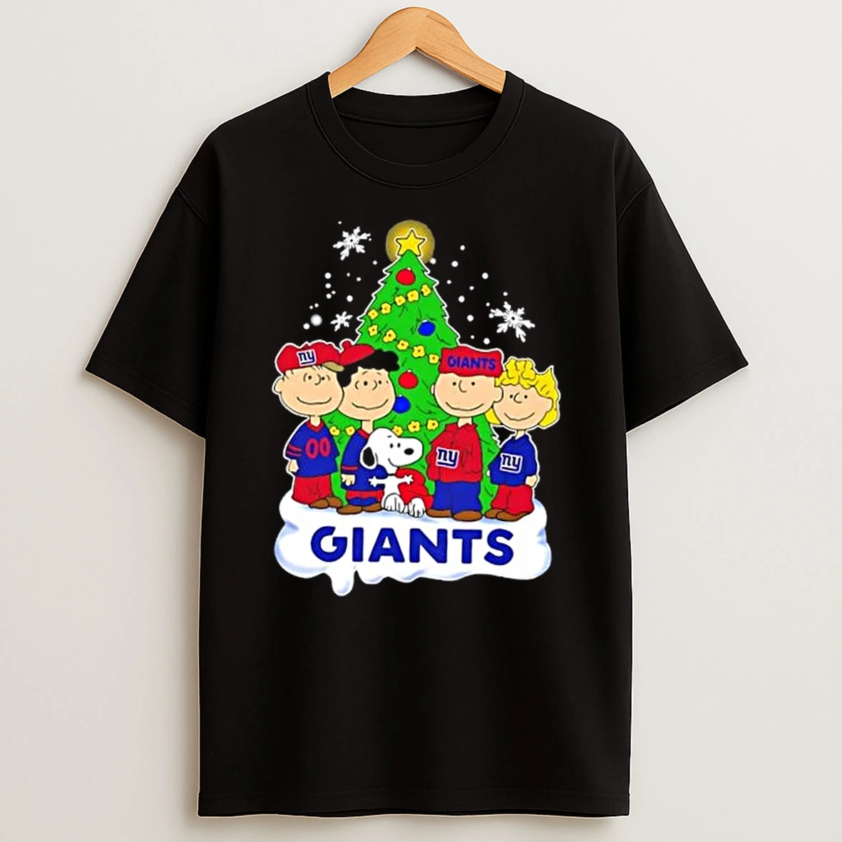 New York Giants X Peanuts Snoopy And Friends Christmas Tree Shirts
