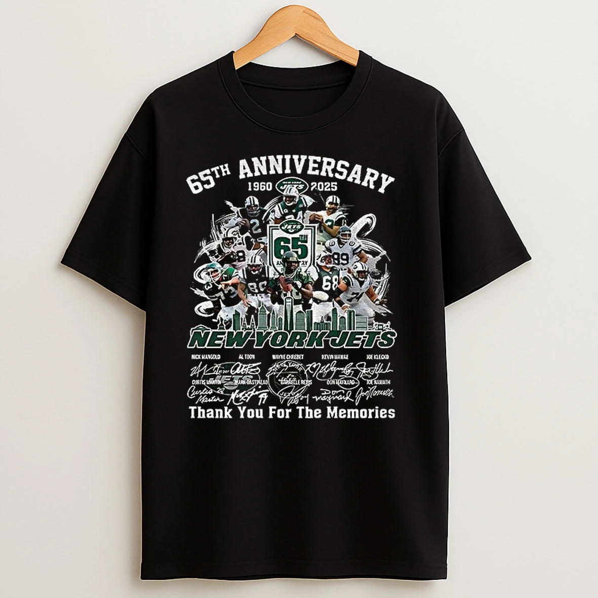 New York Jets 65th Anniversary 1960 2025 Take Flight Thank You For The Memories Signatures T Shirts