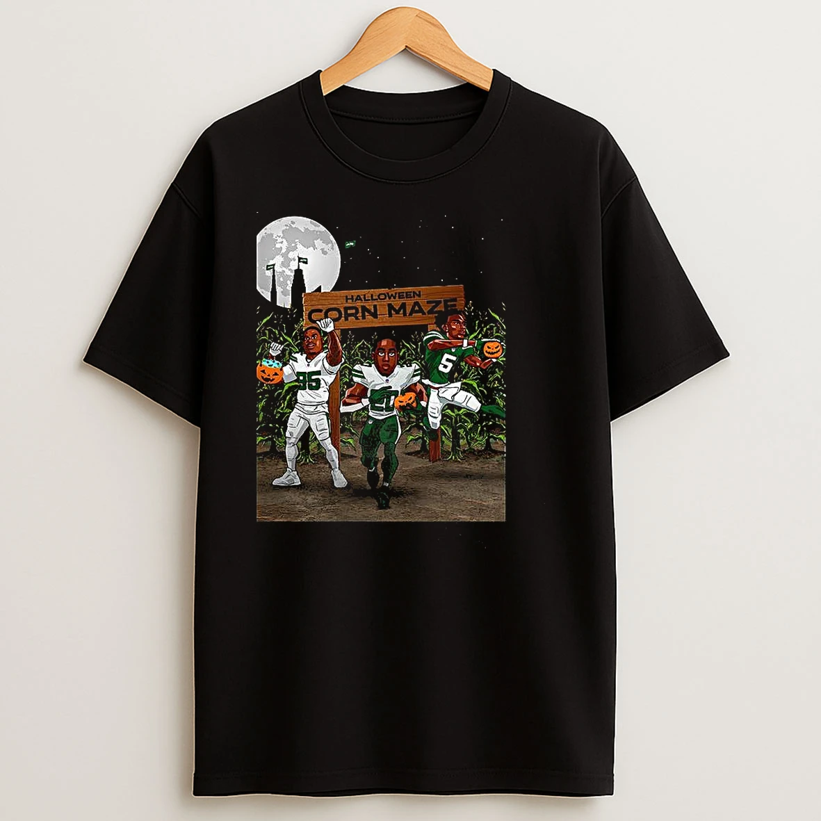 New York Jets Halloween Corn Maze Cartoon T Shirts