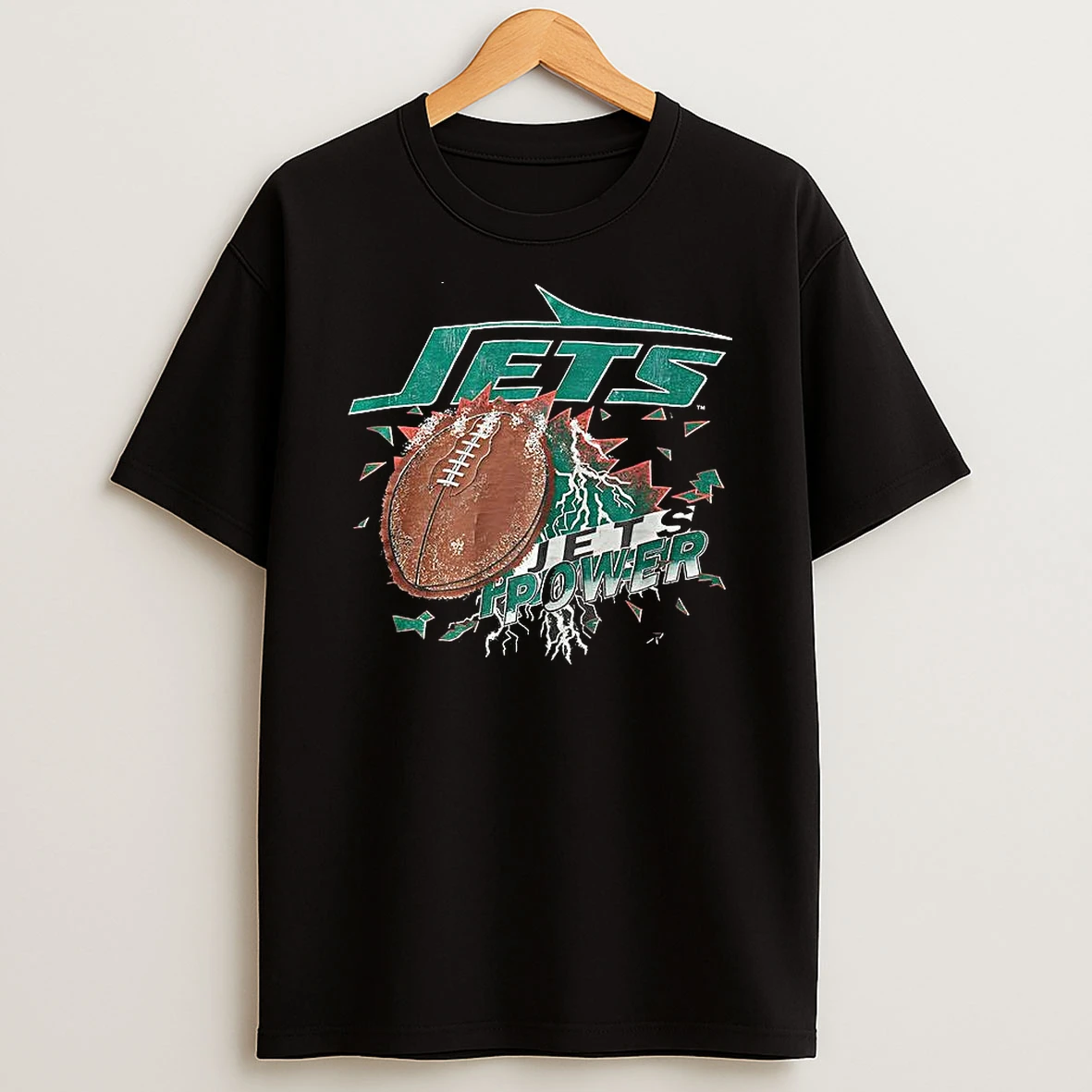New York Jets Football Power Lighting 90s Vintage Shirts
