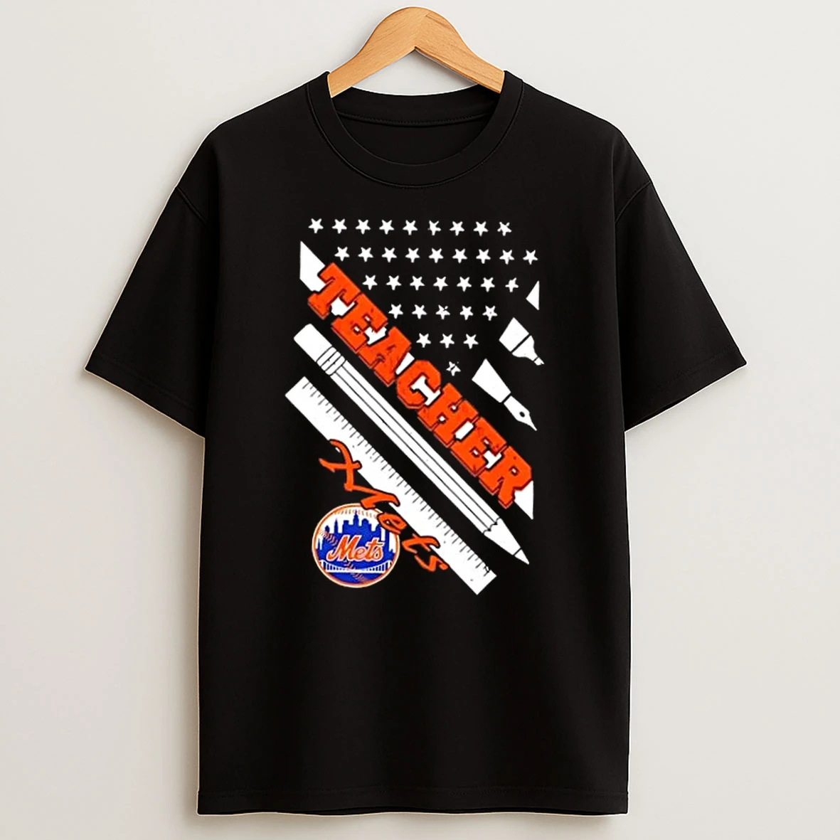 New York Mets Baseball X Teacher American Flag Shirts
