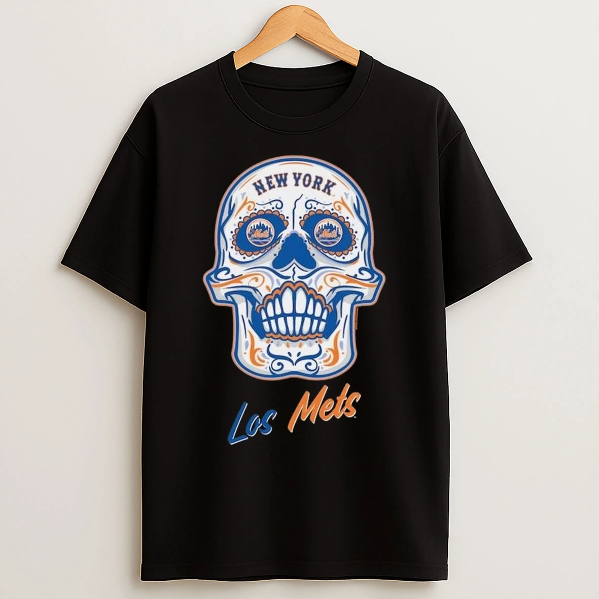 New York Mets Mitchell Ness Sugar Skull Boxy 2025 Long Sleve T Shirts