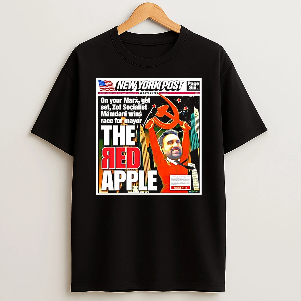 New York Post Zohran Mamdani The Red Apple Shirts