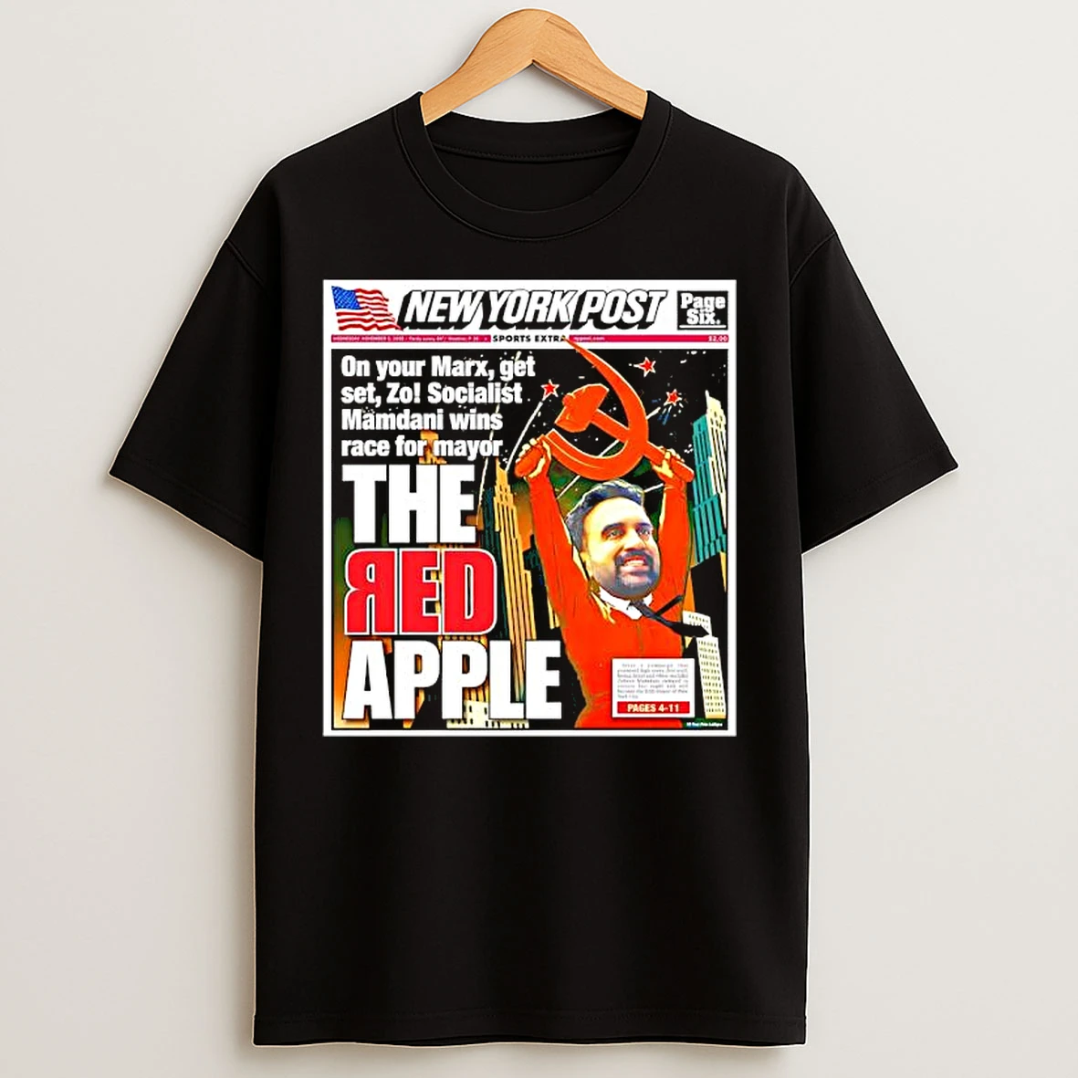 New York Post Zohran Mamdani The Red Apple T Shirts