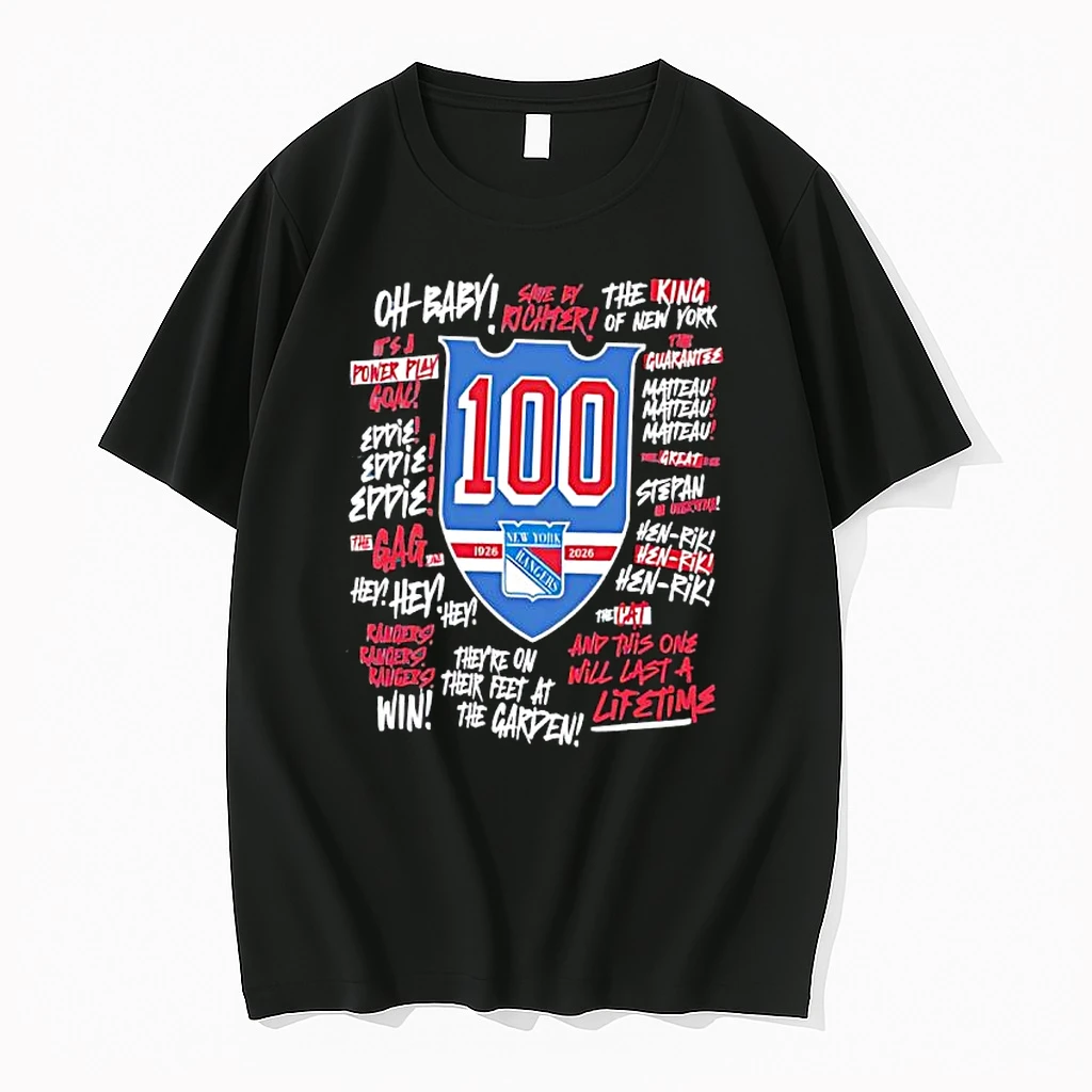 New York Rangers Youth We Bleed Blue Centennial 100 Years Graphic Shirts