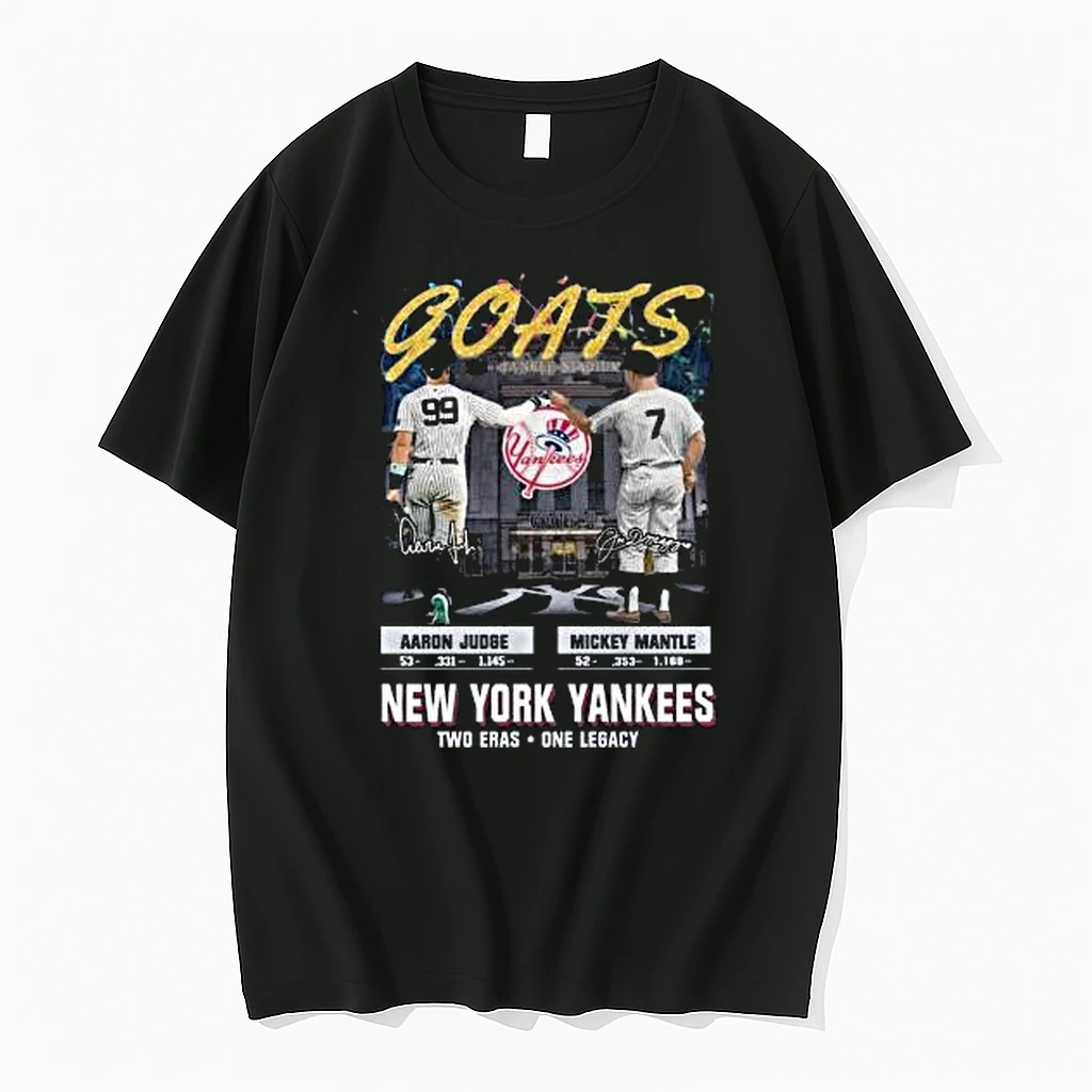 New York Yankees Aaron Judge Mickey Mantle Two Eras One Legacy Signatures 2025 Shirts