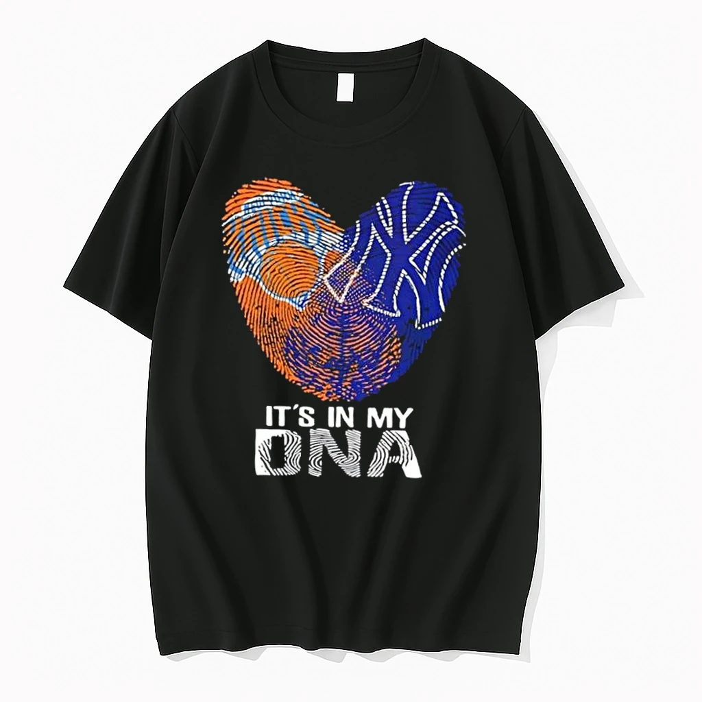 New York City Sports Knicks X Yankees Its In My Dna Fingerprint Heart Shirts