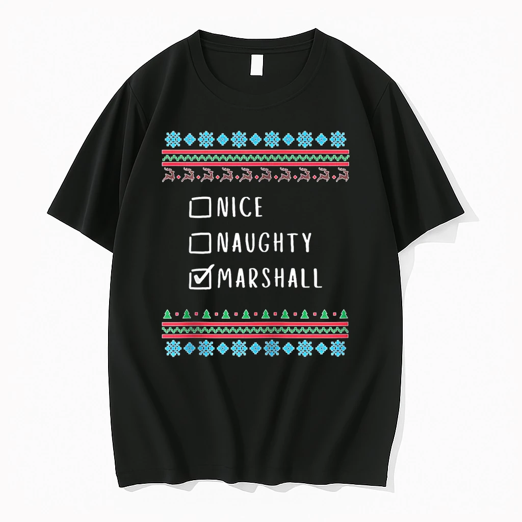 Nice Naughty Marshall Christmas Ugly Style Shirts