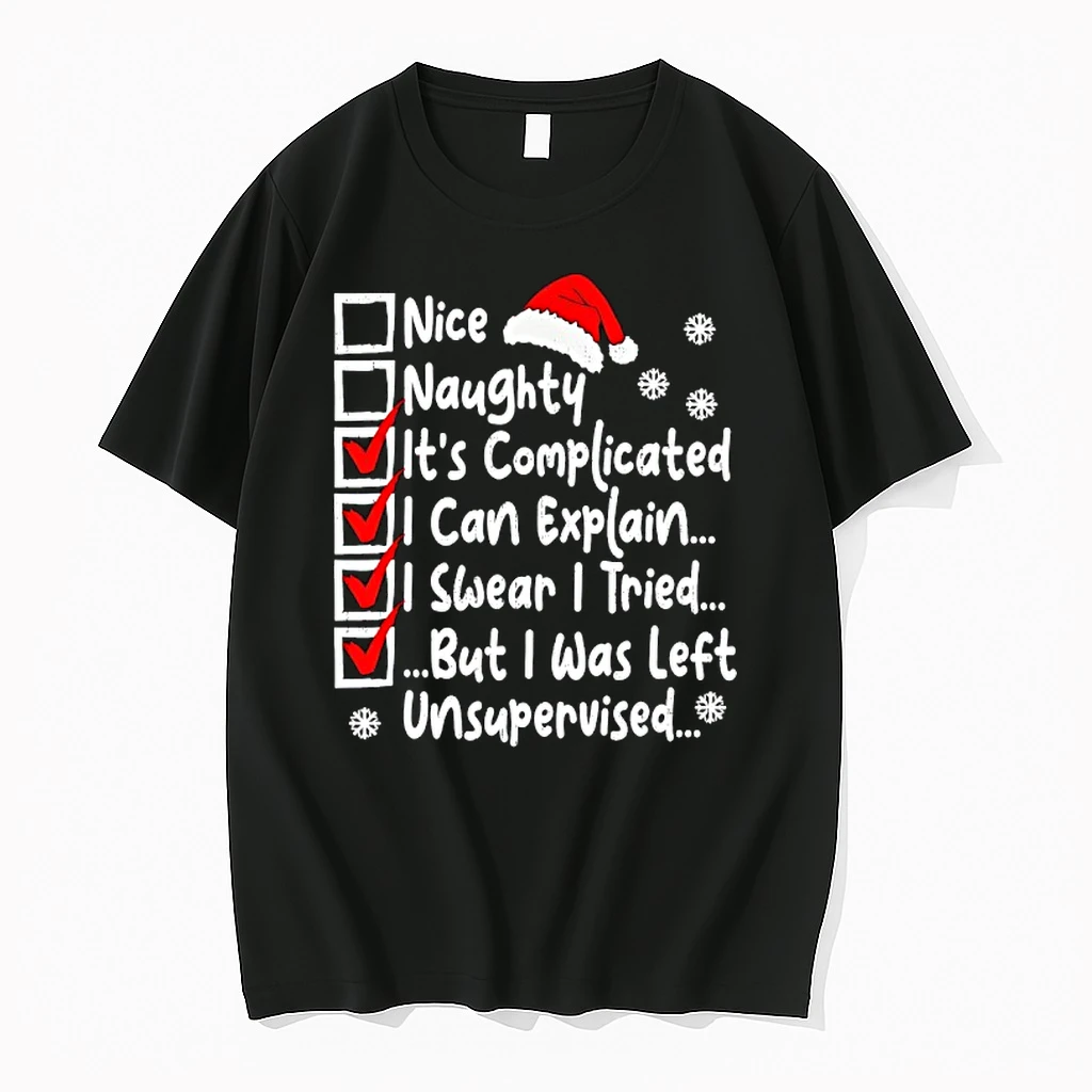 Nice Naughty Multi Checklist Funny Christmas List Family Shirts