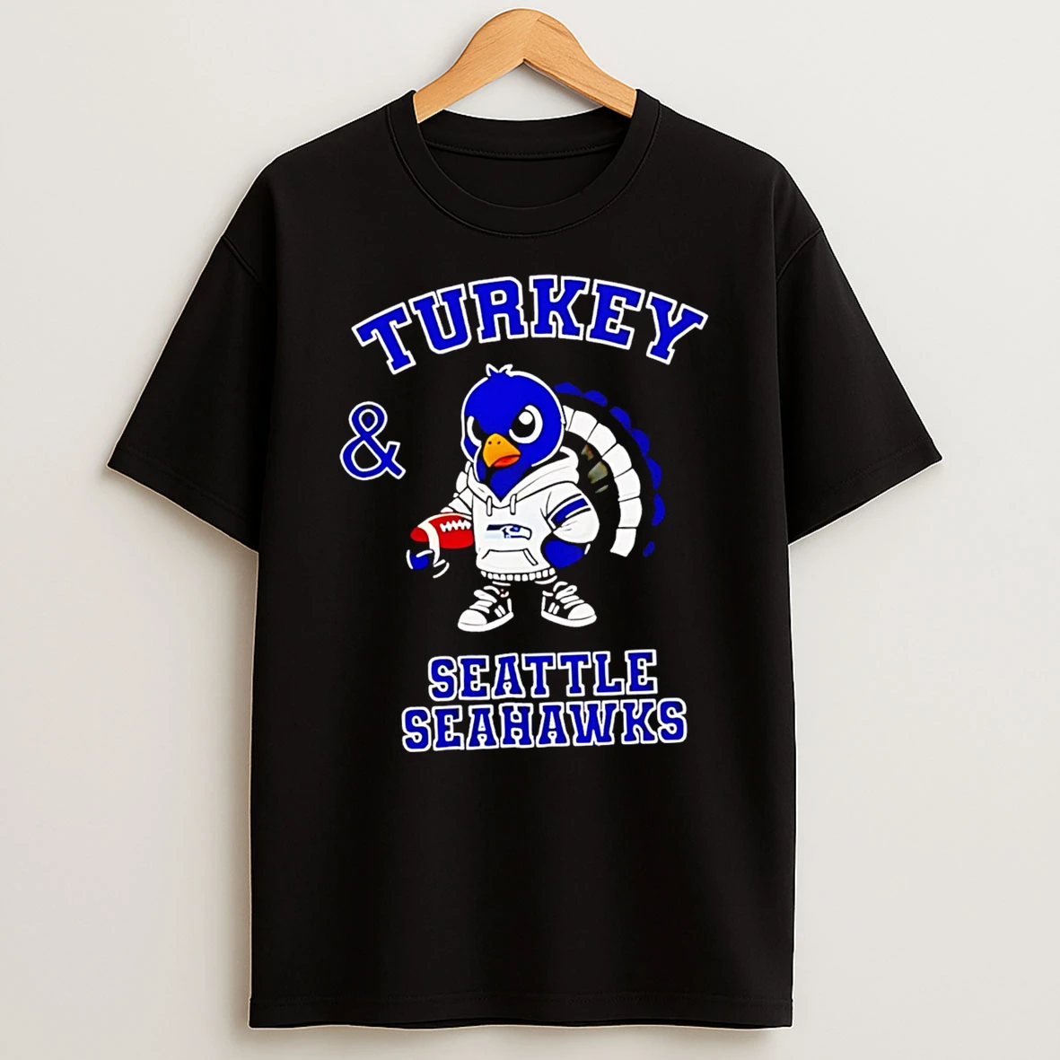 Nice Turkey And Seattle Seahawks Football Nfl Happy Thanksgiving Shirts