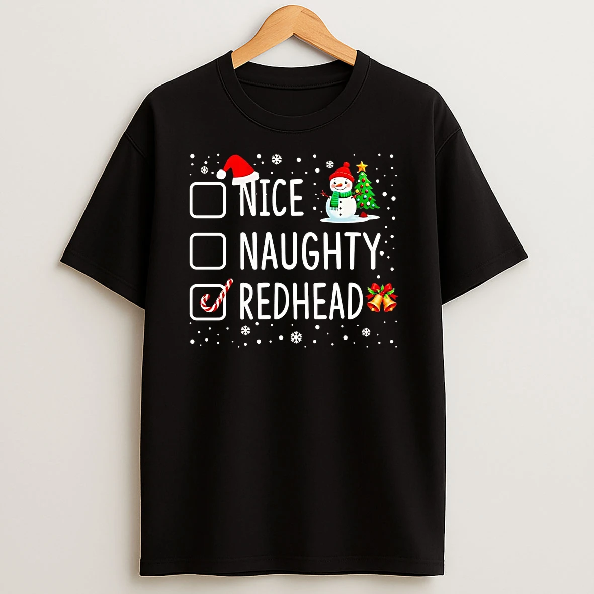 Nice Naughty Redhead Christmas Shirts