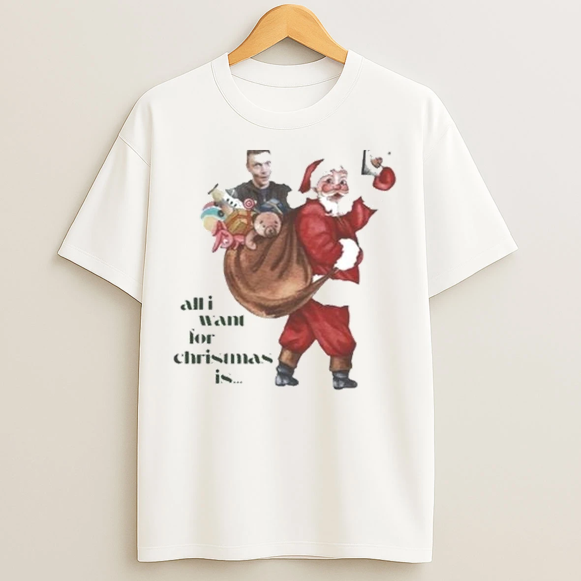 Nick Carter All I Want For Christmas Graphic Circle White T Shirts