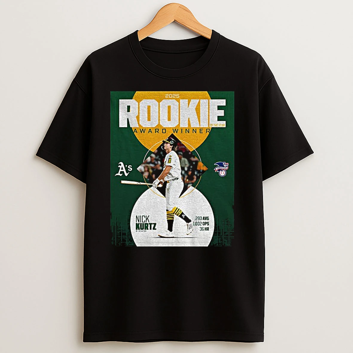 Nick Kurtz Oakland Athletics American League Rookie Award Winner T Shirts