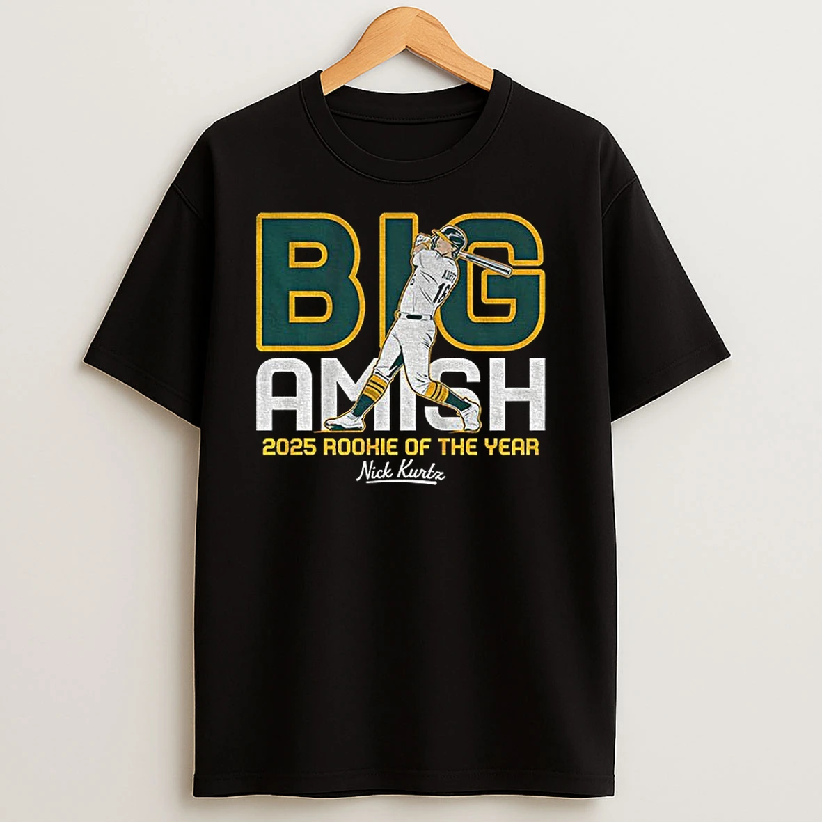 Nick Kurtz Oakland Athletics Mlb Baseball Big Amish Rookie Of The Year T Shirts