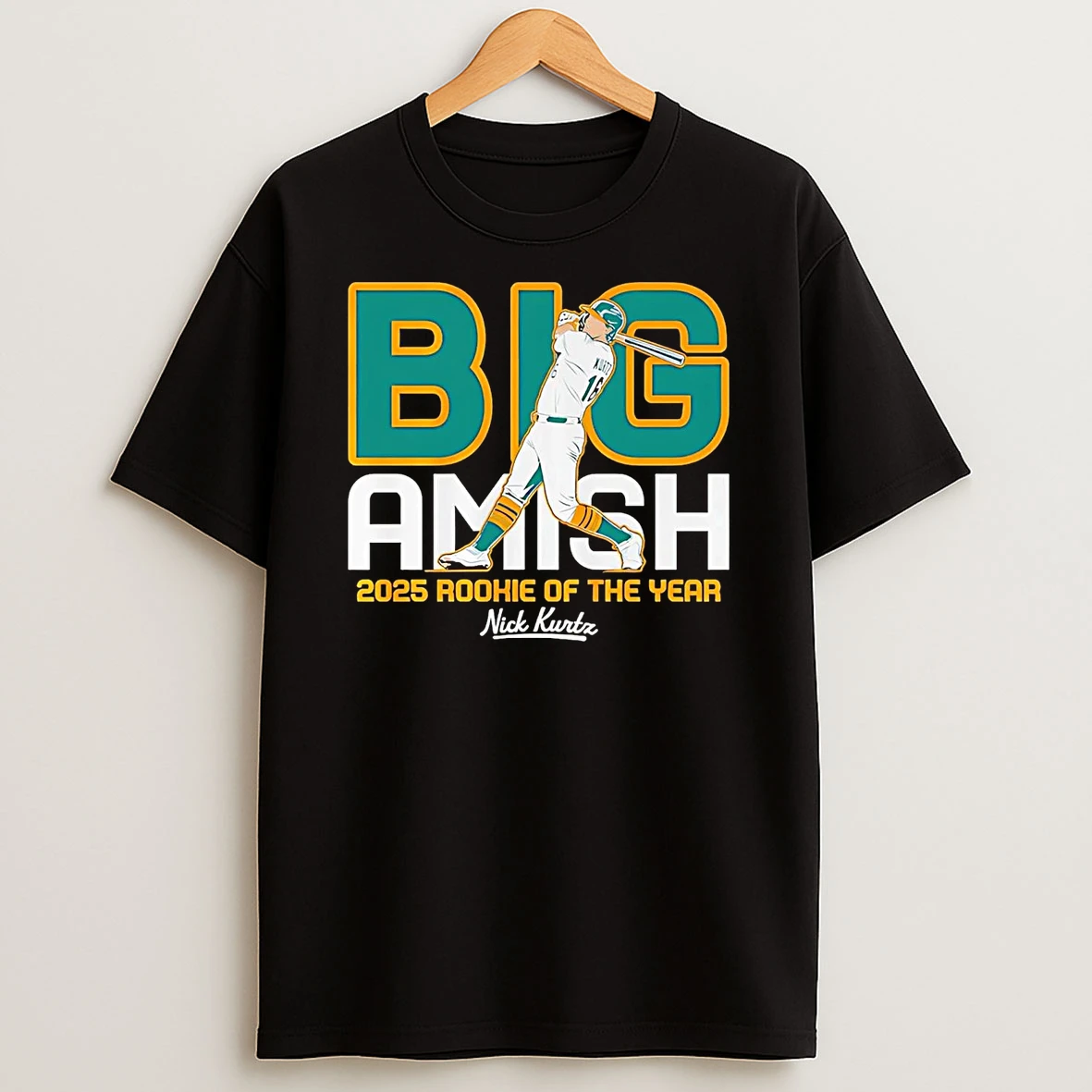Nick Kurtz Big Amish 2025 Rookie Of The Year Oakland Athletics Shirts