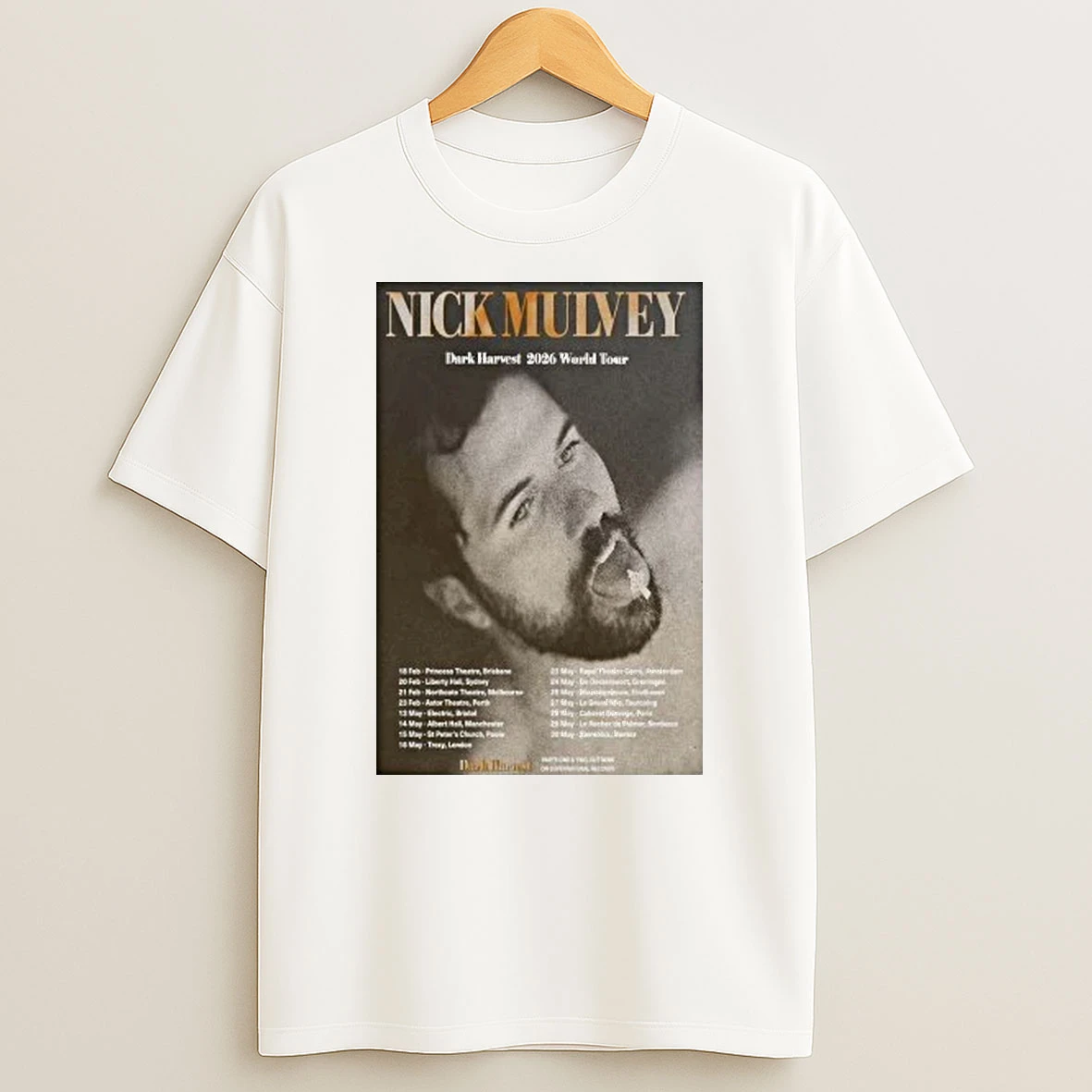 Nick Mulvey Dark Harvest 2026 World Tour Shirts