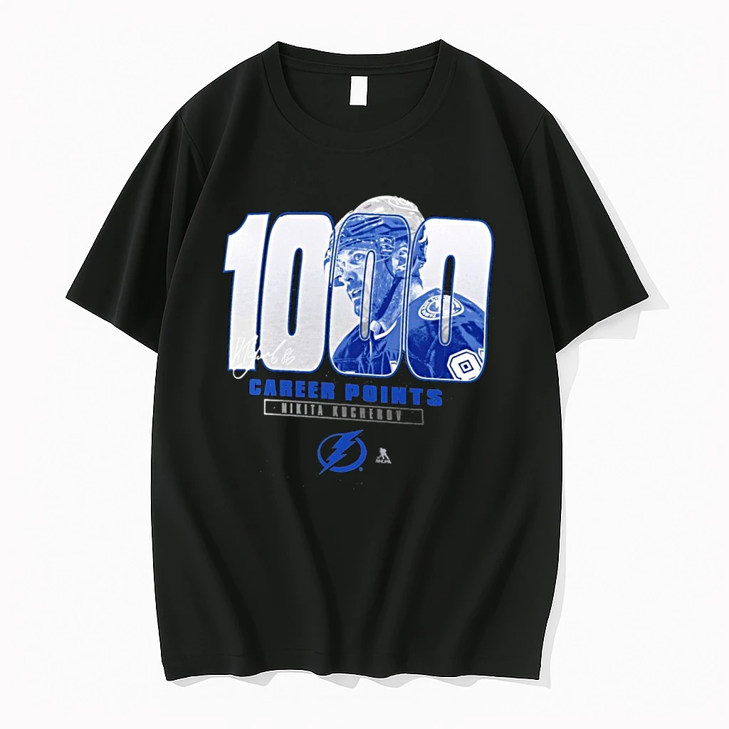 Nikita Kucherov Tampa Bay Lightning Mto Label Gray 1000 Career Points Legacy Shirts