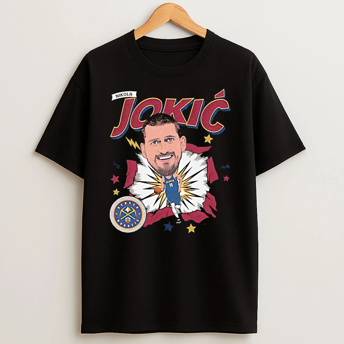 Nikola Jokic Big Head Caricature Denver Nuggets Shirts