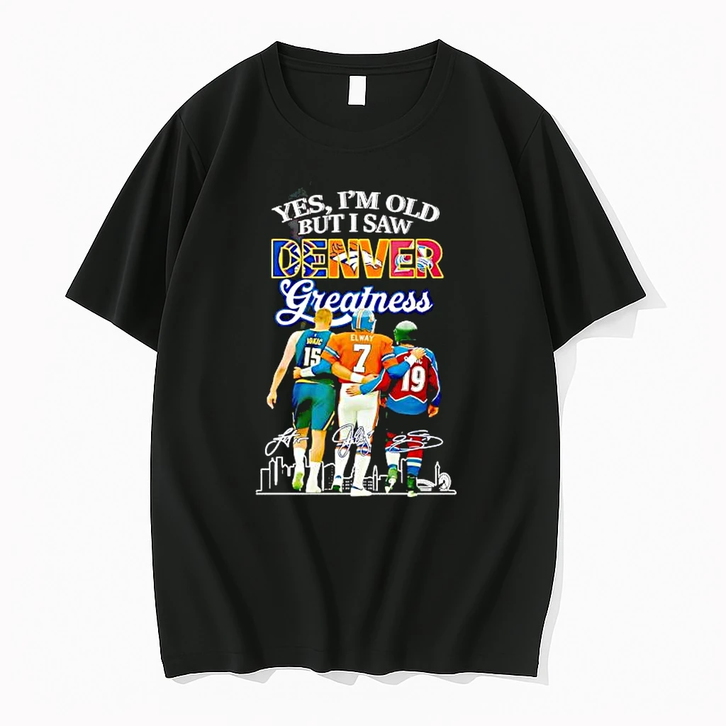 Nikola Jokic In Denver Nuggets John Elway In Denver Broncos Joe Sakic In Colorado Avalanche Shirts