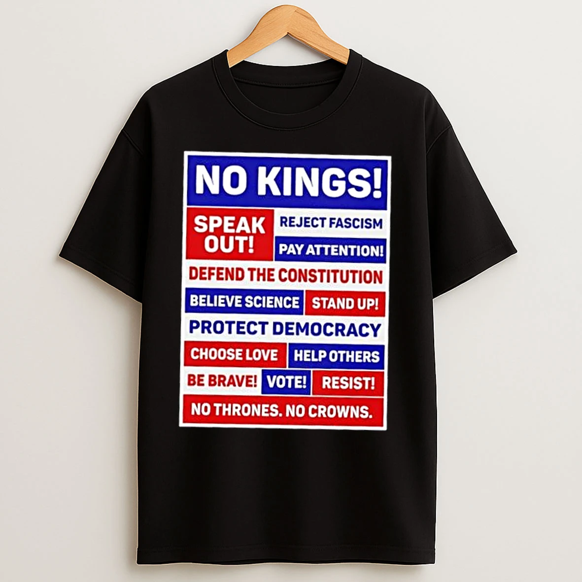 No Kings Speak Out Reject Fascism Pay Attention Defend The Constitution T Shirts