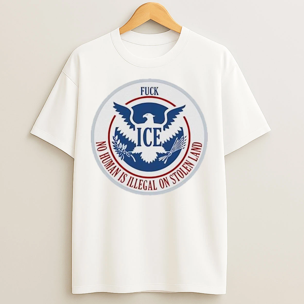 No Human Is Illegal On Stolen Land Fck Ice T Shirts