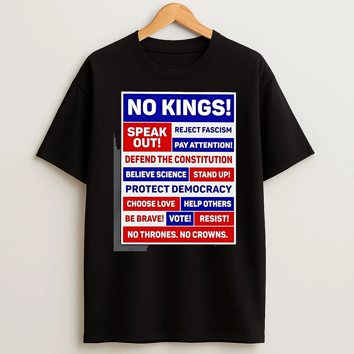 No Kings Speak Out Reject Fascism Pay Attention No Thrones No Crowns Shirts