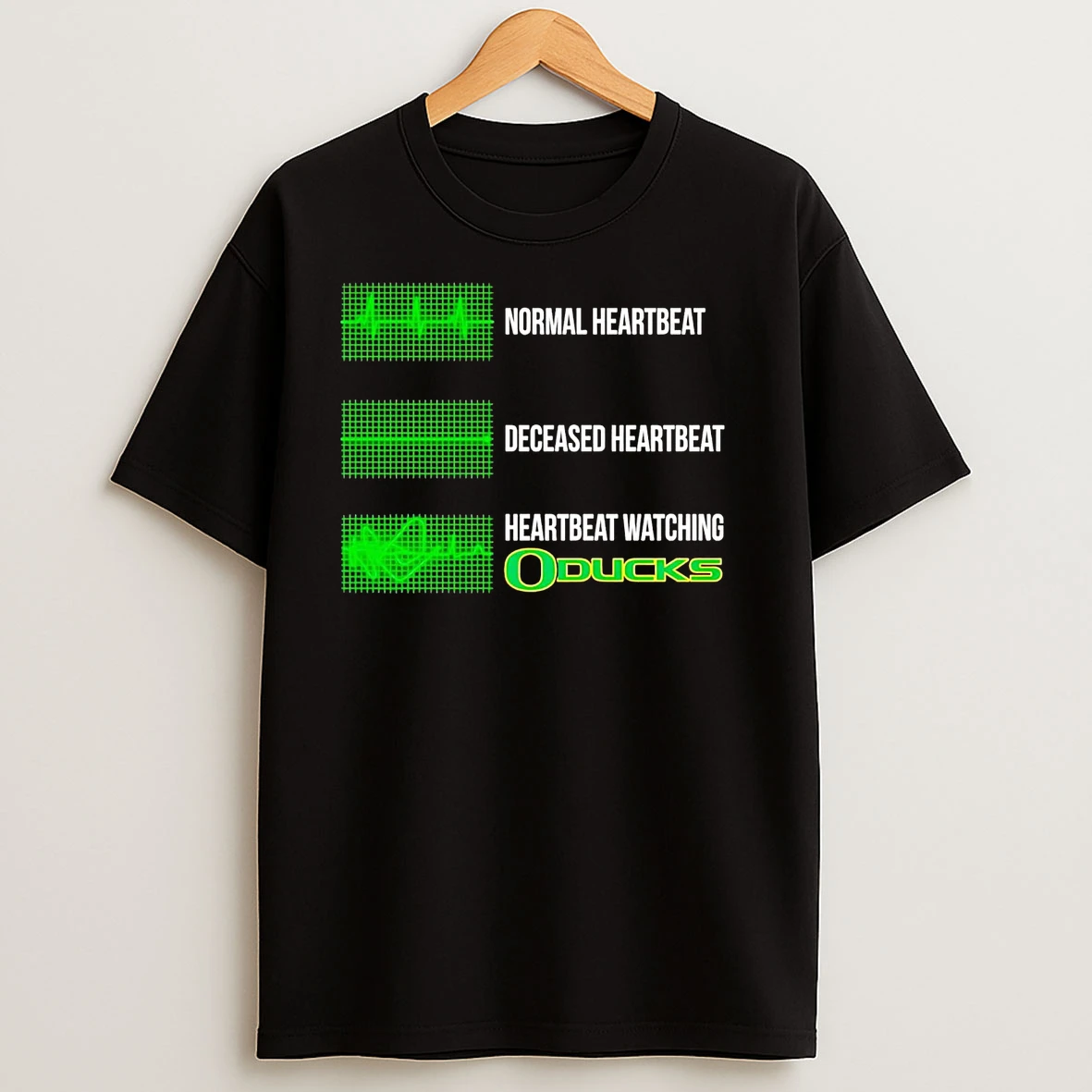 Normal Heartbeat And Heartbeat Watching Oregon Ducks T Shirts