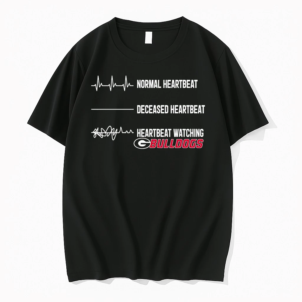 Normal Heartbeat Deceased Heartbeat Heartbeat Watching Georgia Bulldogs Shirts