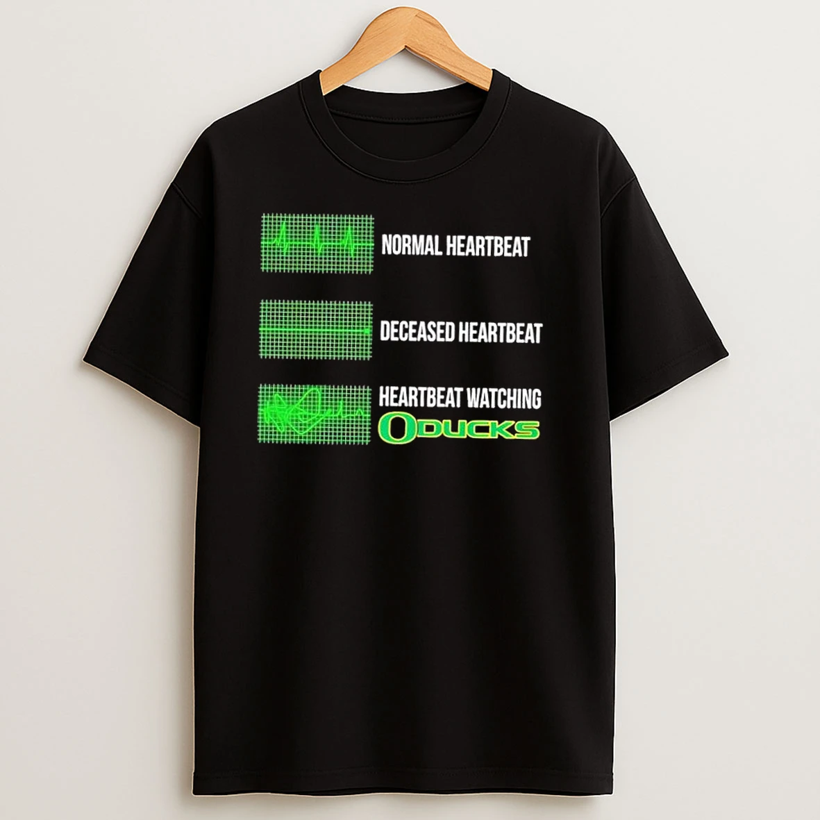 Normal Heartbeat Deceased Heartbeat Heartbeat Watching Oregon Ducks Football T Shirts