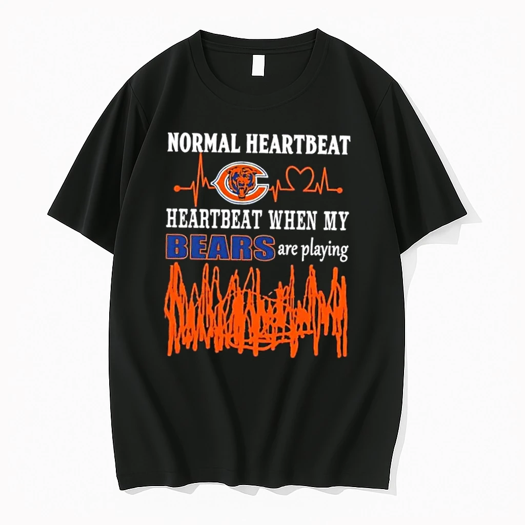 Normal Heartbeat Heartbeat When My Chicago Bears Are Playing Shirts