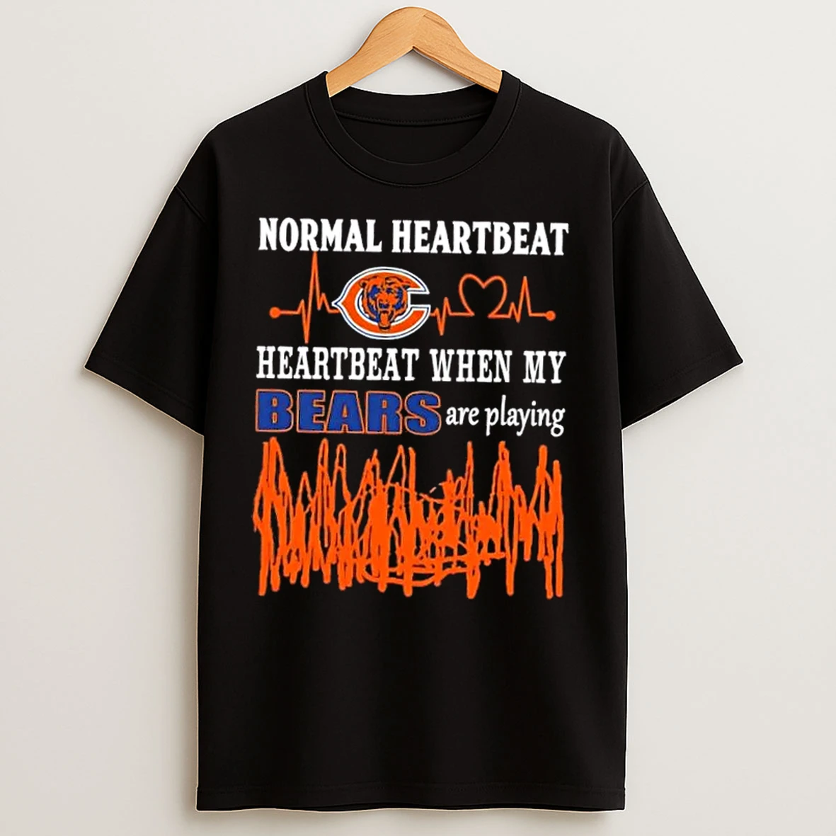 Normal Heartbeat Heartbeat When My Chicago Bears Are Playing T Shirts
